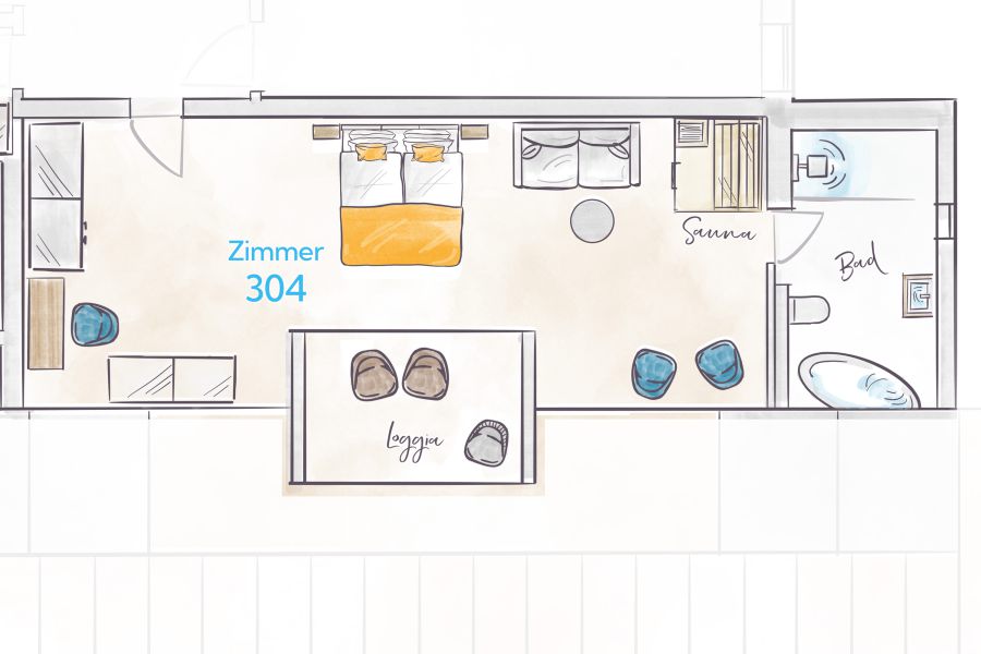 Terofal Hotel Schliersee Grundriss Zimmer 304