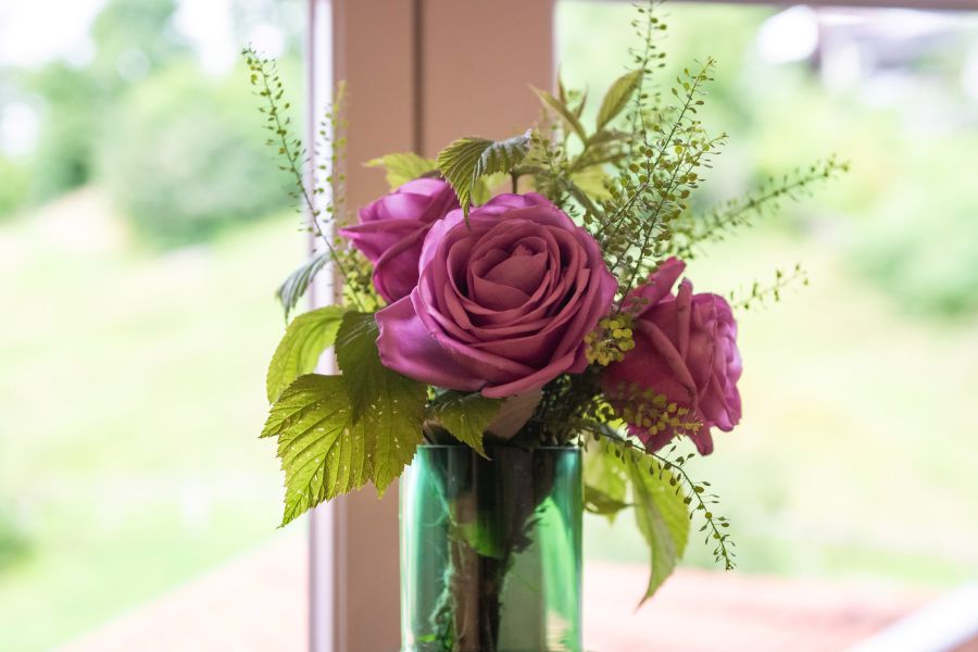 Window detail with mountain view in the Eco room at Hotel Terofal in Schliersee