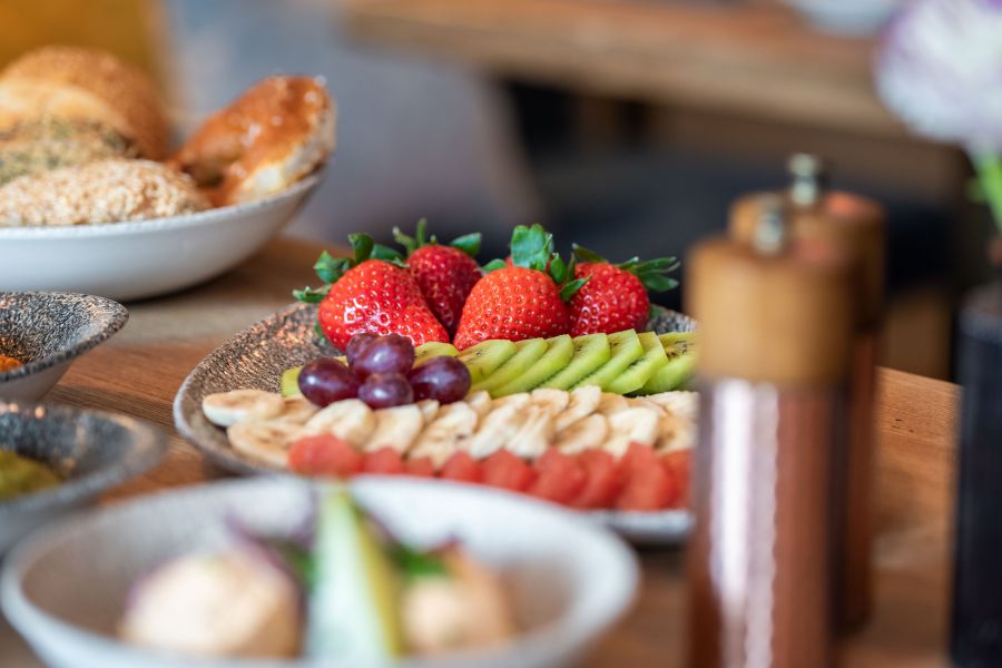 Breakfast with fruit plate at Hotel Terofal in Schliersee
