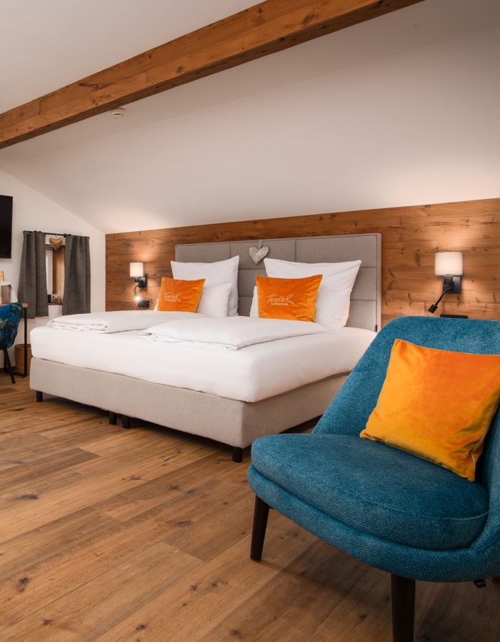 Zimmer im Hotel Terofal in Schliersee mit komfortablen Boxspringbett