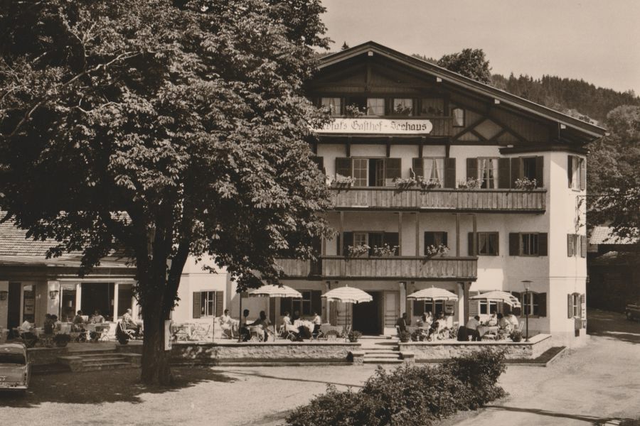 historische Ansicht des Terofals mit Sonnenterrasse, damals noch Terofals Gasthof-Seehaus