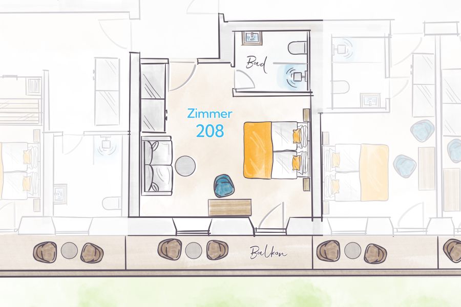Terofal Hotel Schliersee Grundriss Zimmer 208
