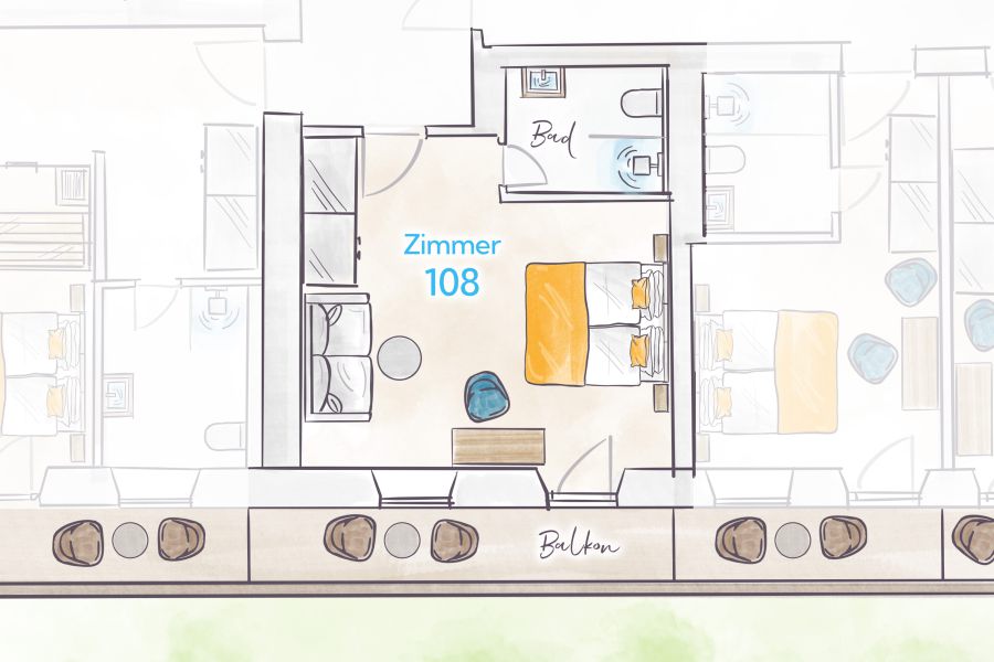 Terofal Hotel Schliersee Grundriss Zimmer 108