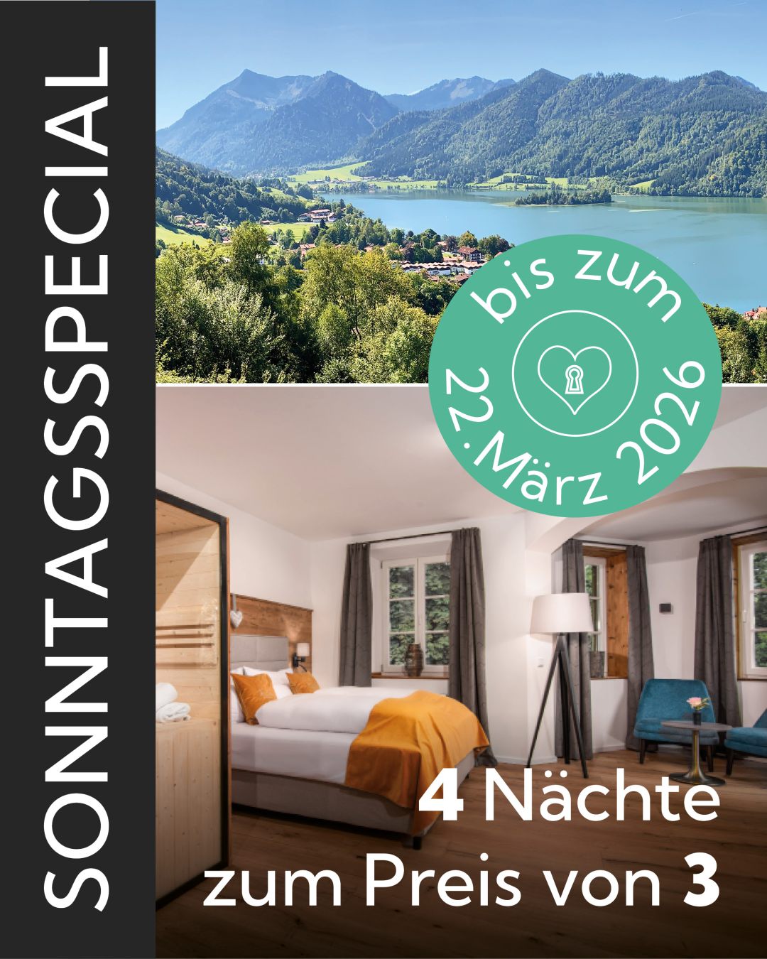 Zimmer im Hotel Terofal in Schliersee mit komfortablen Boxspringbett