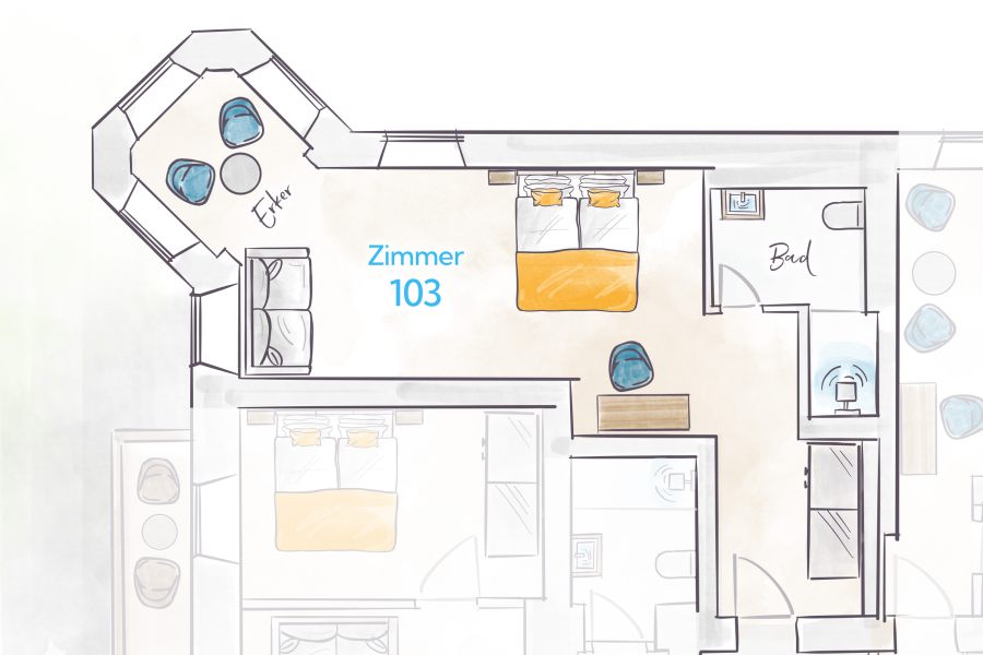 Terofal Hotel Schliersee Grundriss Zimmer 103