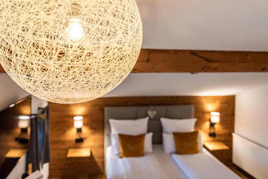 Hotel room with ambient lighting at Hotel Terofal in Schliersee