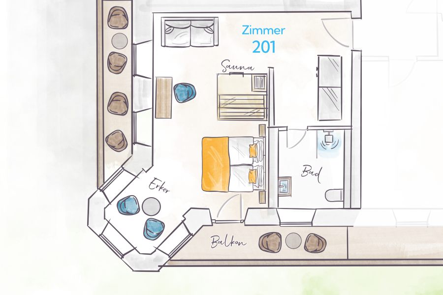 Terofal Hotel Schliersee Grundriss Zimmer 201